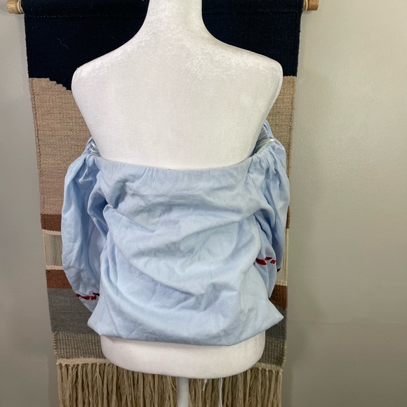 5 for 25
Zara Blue Cotton Off the Shoulder Bubble Sleeves BlouseRed Embroidery S - Picture 5 of 8